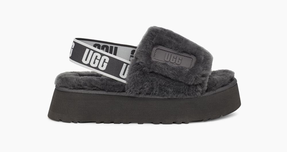 Ugg Slide Womens - Ugg Disco Dark Grey - 384GMANKC